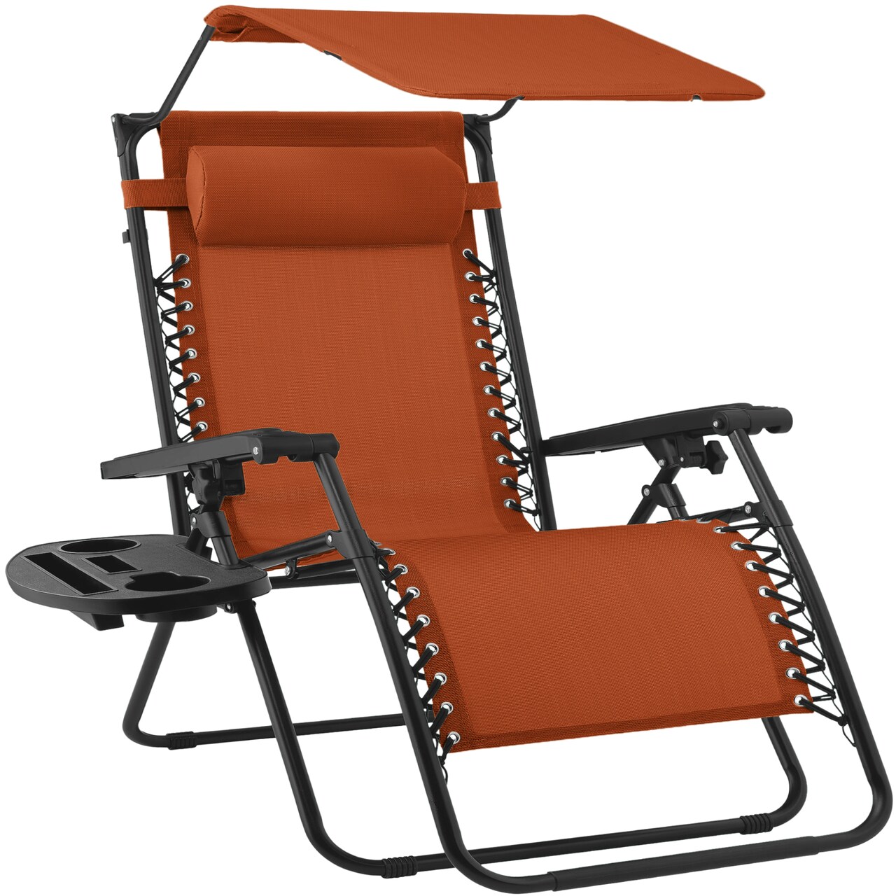 Best Choice Products 30” Extra Wide Folding Zero Gravity Patio Lounge Chair w/Adjustable Canopy Shade